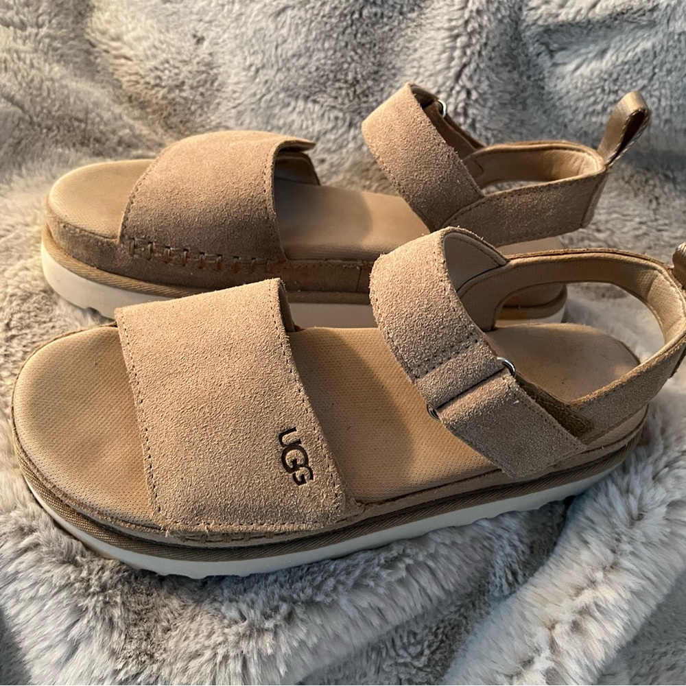 UGG Goldenstar Suede Sandals - Sand